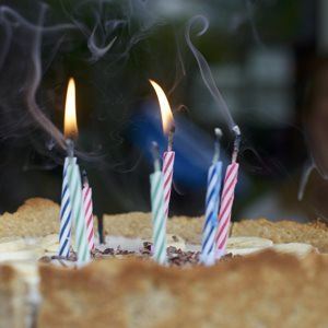Photo of some candles on a birthday cake illustrating somebody's birthday that our email reminder app and text reminder app can send you reminders about